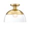 Designers Fountain Rey 13 in. 1-Light Brushed Gold Modern Semi Flush Mount with Clear Glass Shade for Bedrooms D308M-SF-BG - alternate 1